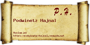 Podwinetz Hajnal névjegykártya